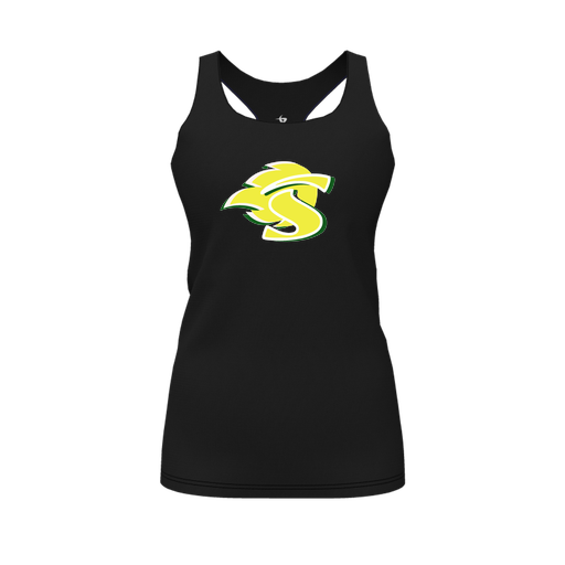 [FT0TRBBK-FYS-LOGO1] Decker Racerback Tank Top (Female Youth S, Black, Logo 1)