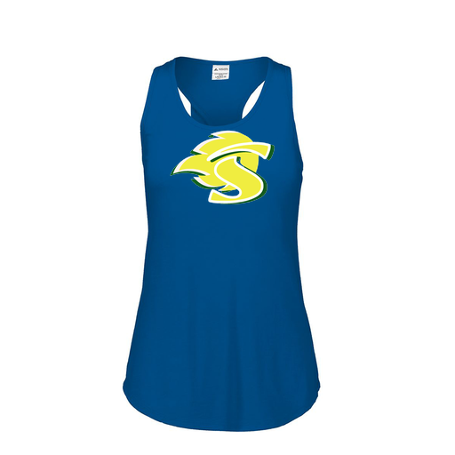 [3078.U55.S-LOGO1] Ladies Tri Blend Tank Top (Female Adult S, Royal, Logo 1)