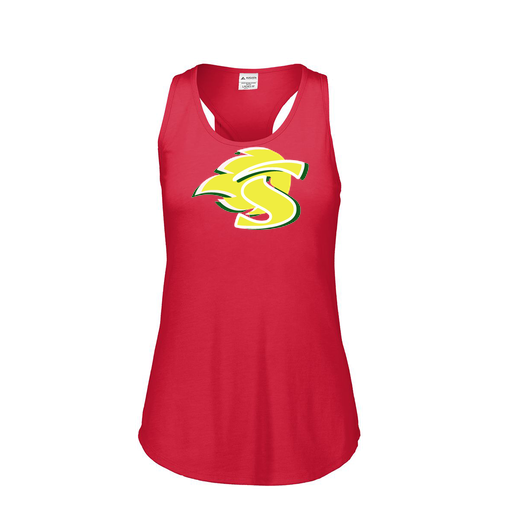 [3078.V96.S-LOGO1] Ladies Tri Blend Tank Top (Female Adult S, Red, Logo 1)