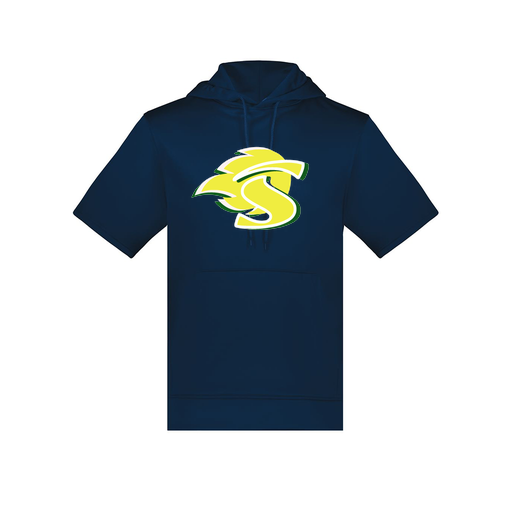 [6871.065.S-LOGO1] Men's Dri Fit Short Sleeve Hoodie (Adult S, Navy, Logo 1)
