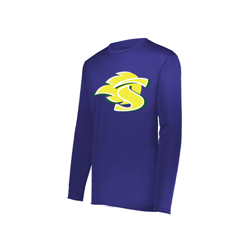 [222822.747.XS-LOGO1] Men's LS Smooth Sport Shirt (Adult XS, Purple, Logo 1)