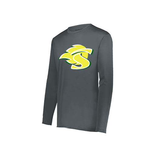 [222822.059.XS-LOGO1] Men's LS Smooth Sport Shirt (Adult XS, Gray, Logo 1)