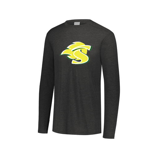 [FTLCUBBK-AXS-LOGO1] Decker Men's Tri-Blend T-Shirt - Long Sleeve (Adult XS, Black, Logo 1)