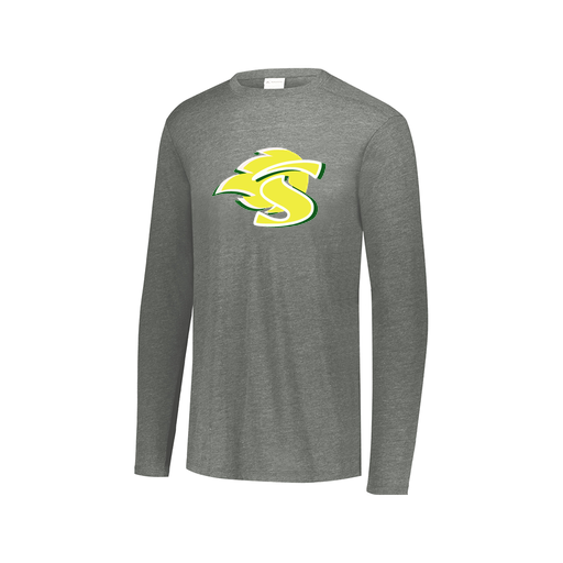 [FTLCUBGY-AXS-LOGO1] Decker Men's Tri-Blend T-Shirt - Long Sleeve (Adult XS, Gray, Logo 1)