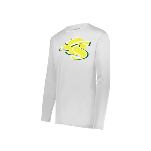 [222823.005.S-LOGO1] Youth LS Smooth Sport Shirt (Youth S, White, Logo 1)