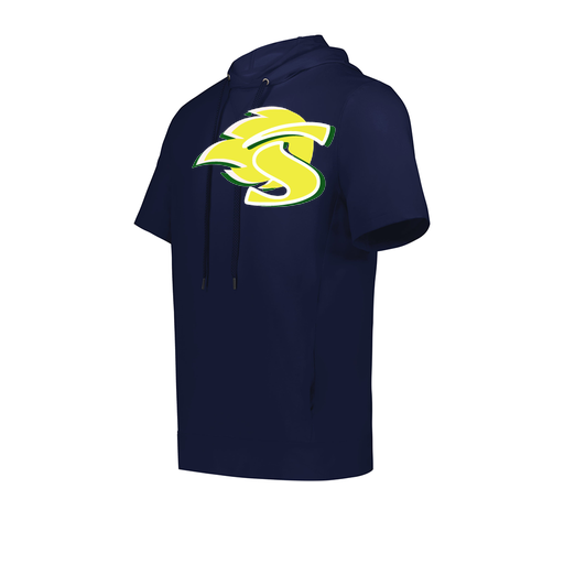 [222605.065.S-LOGO1] YOUTH VENTURA SOFT KNIT SHORT SLEEVE HOODIE (Youth S, Navy, Logo 1)