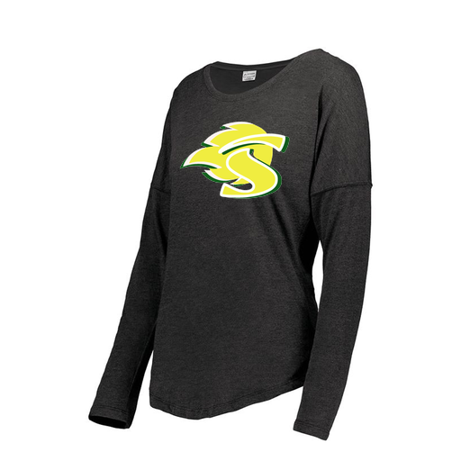 [FTLCUBBK-FAXS-LOGO1] Decker Women's Tri-Blend T-Shirt - Long Sleeve (Female Adult XS, Black, Logo 1)