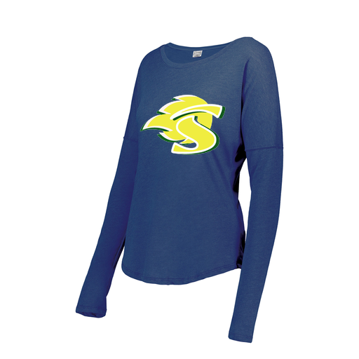 [3077.U55.XS-LOGO1] Ladies LS Ultra-blend T-Shirt (Female Adult XS, Royal, Logo 1)